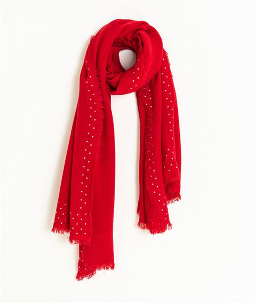Echarpe femme studs étoiles ROUGE