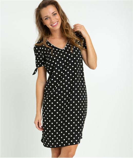 Robe femme imprimé pois NOIR