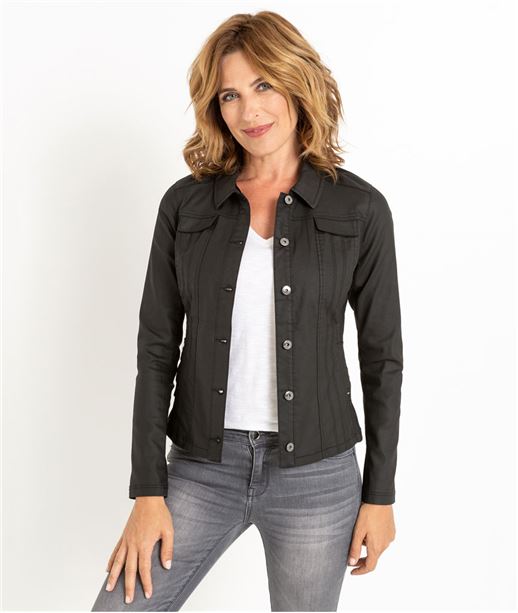 Veste femme enduite noire NOIR