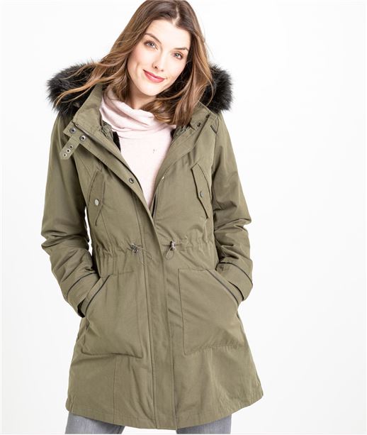 Parka femme kaki chaude KAKI