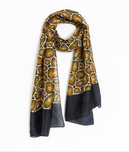 Foulard femme en soie à motifs MARINE