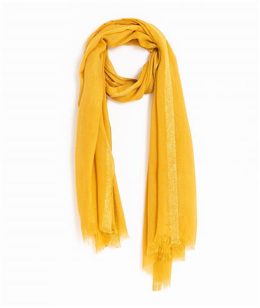 Foulard femme coloré avec bord brillant OCRE