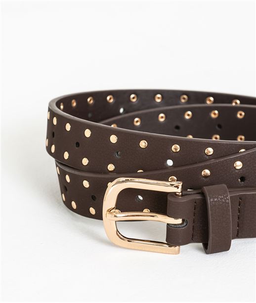 Ceinture à clous femme CHOCOLAT