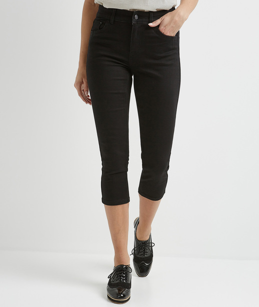 Corsaire femme en denim BLACK
