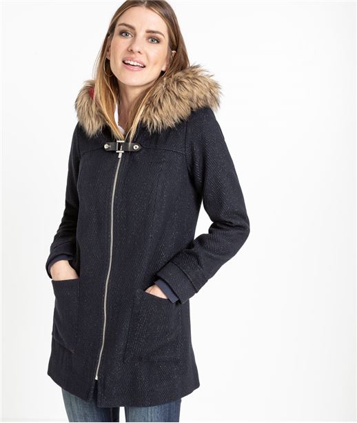 Manteau femme marine en lainage MARINE