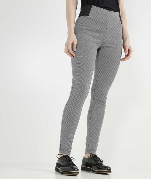 Legging femme imprimé pied de poule MULTICOLORE