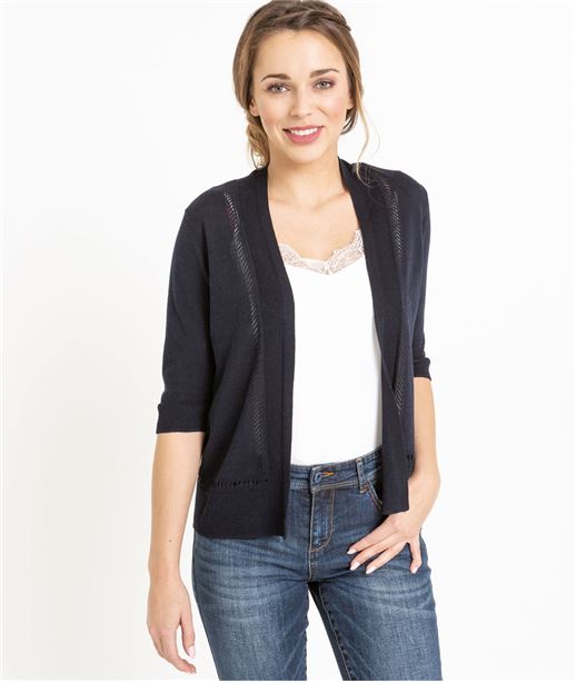 Gilet femme avec détails ajourés MARINE