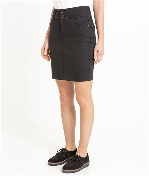 Jupe femme en jean taille haute NOIR