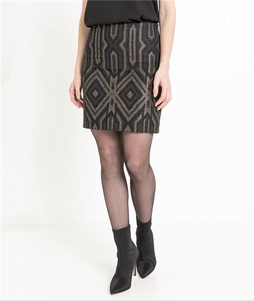 Jupe femme en jacquard brillante NOIR