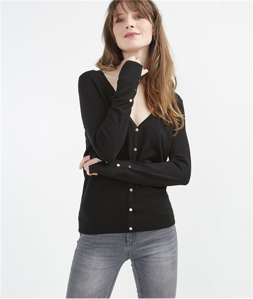 Gilet basique avec boutons NOIR