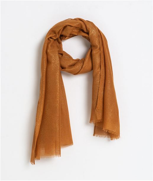 Foulard femme caramel à paillettes CARAMEL