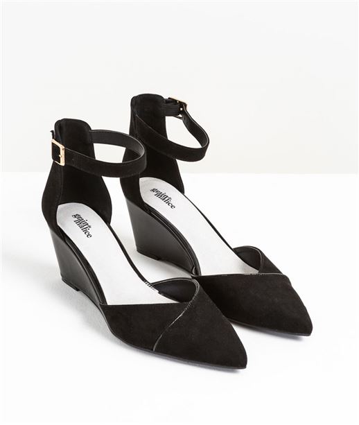 Escarpins femme noirs à talons compensés NOIR