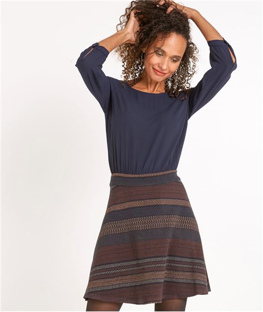 Robe femme forme patineuse MARINE