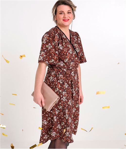 Robe femme cache coeur imprimée CAMEL
