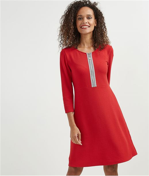 Robe femme avec zip poitrine ROUGE