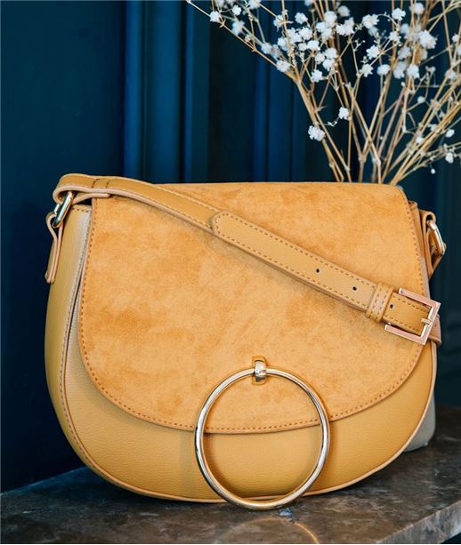 Sac femme bi-matières safran JAUNE