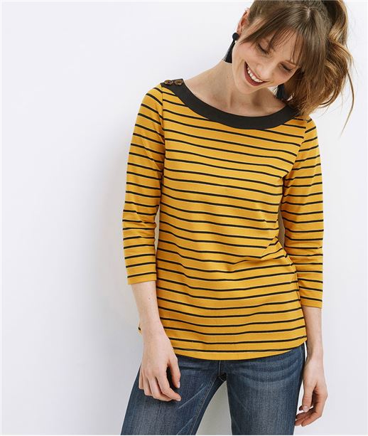 T-shirt femme rayé col bateau SAFRAN