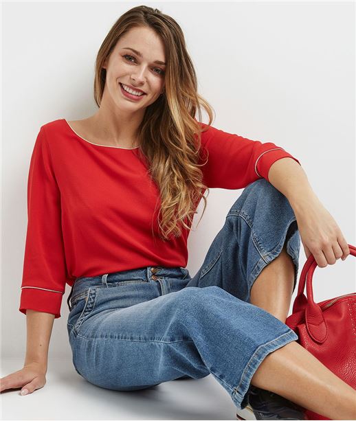 Chemisier femme esprit cape 3 coloris ROUGE