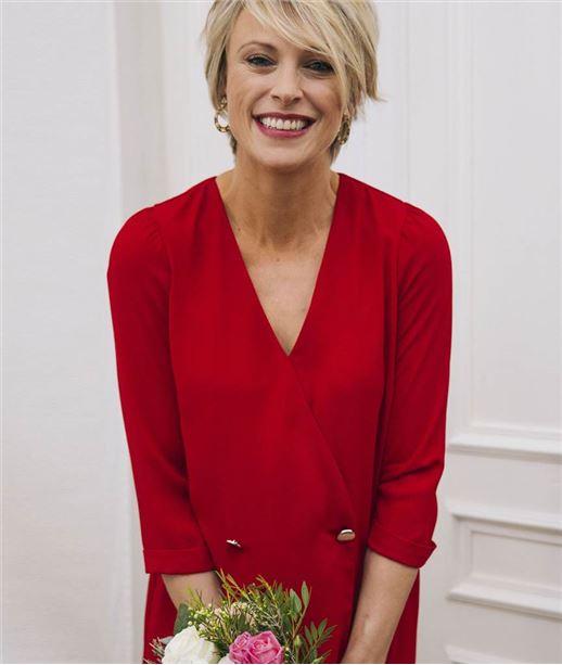 Robe femme rouge croisée ROUGE