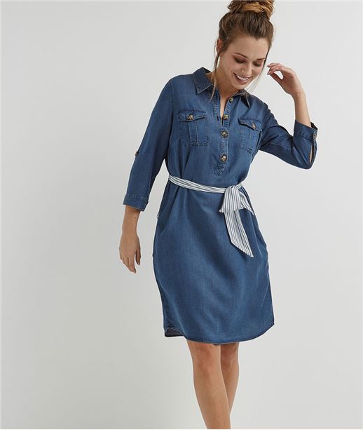 Robe femme saharienne avec foulard DARK STONE