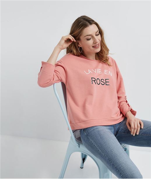 Sweat femme avec message ROSE