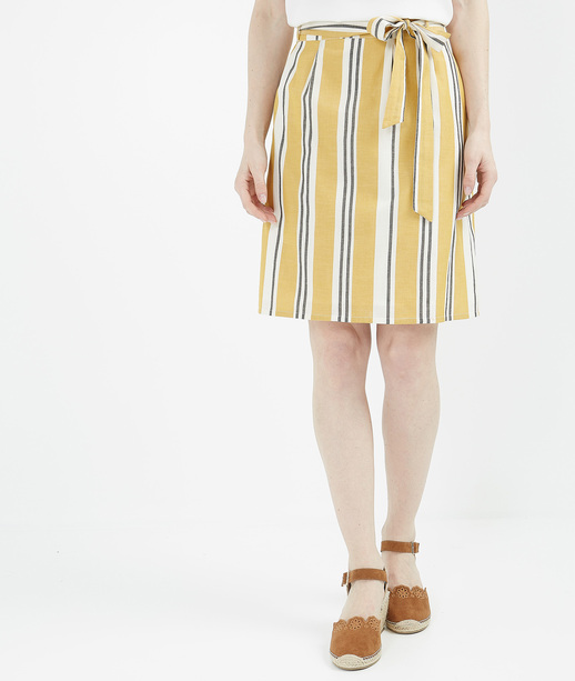 Jupe femme rayée avec ceinture SAFRAN