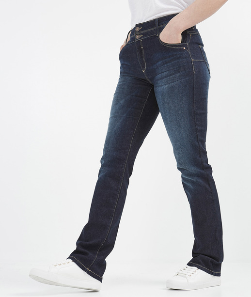 Jean droit taille haute et push up STONE