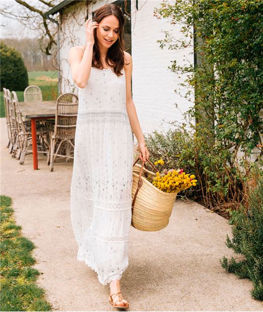 Robe longue blanche imprimée BLANC NON OPTIQUE