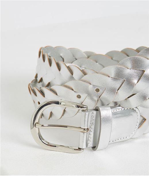 Ceinture femme tressée ARGENT