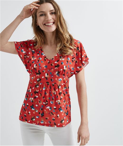 T-shirt femme coloré et volanté NOIR