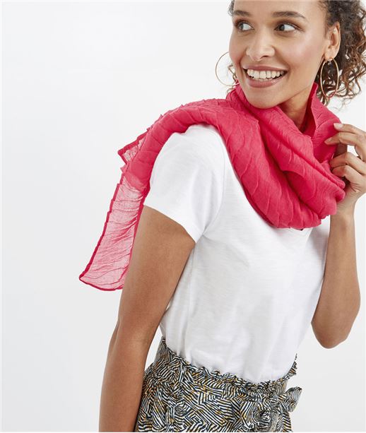 Foulard femme uni fuchsia FUSHIA