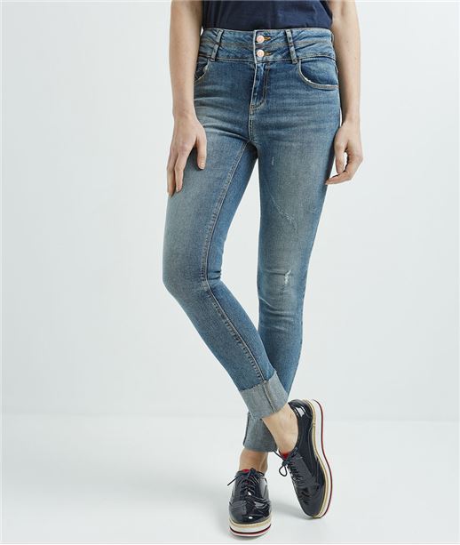 Jean femme 7/8ème taille haute STONE