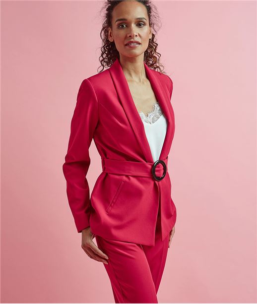 Blazer fuchsia avec ceinture FUCHSIA