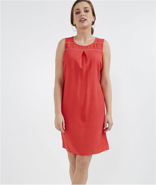 Robe femme droite unie sans manches CORAIL