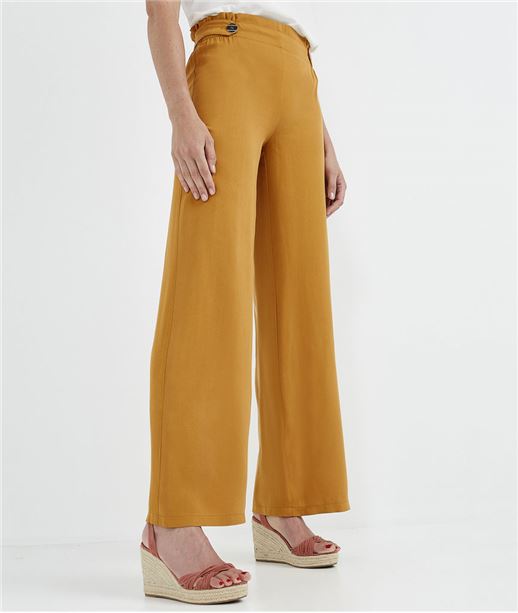Pantalon paperbag large et safran SAFRAN