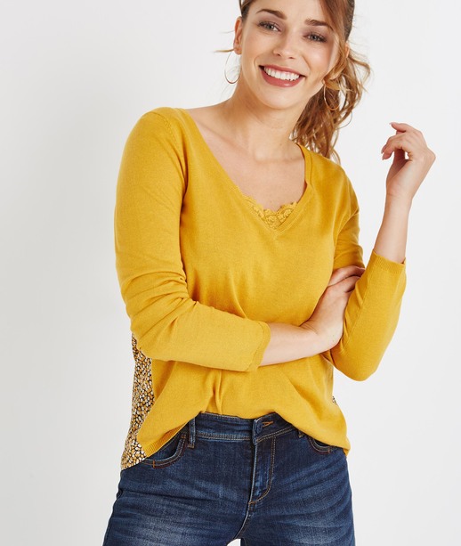Pull bi-matière imprimé SAFRAN