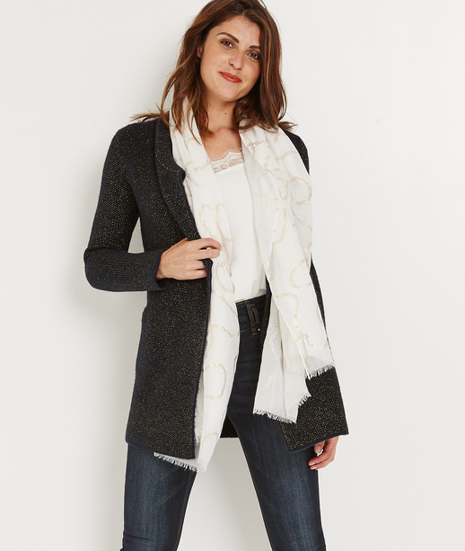 Foulard imprimé chainette BLANC