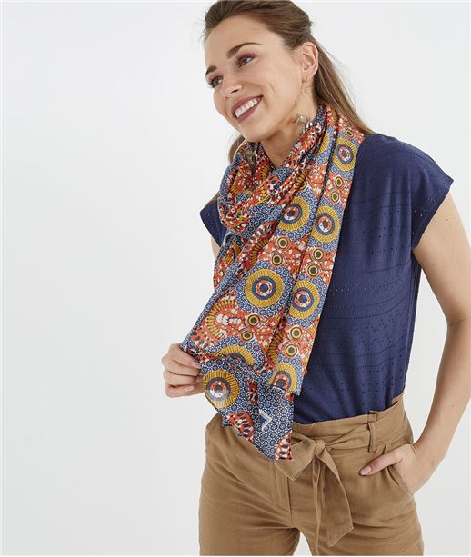 Foulard femme imprimé wax ORANGE