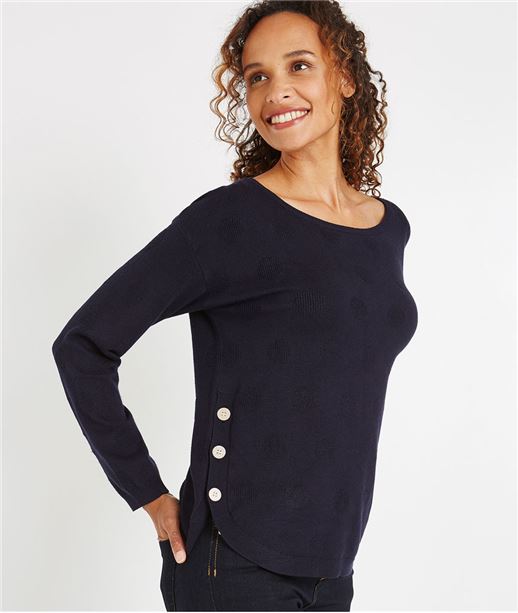 Pull jacquard à pois MARINE