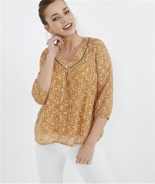 Blouse légère imprimé safran IMPRIME