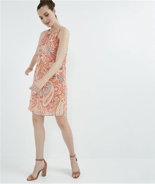 Robe imprimée sans manches ROSE