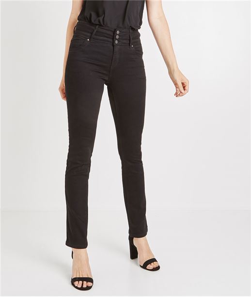Jean droit taille haute BLACK