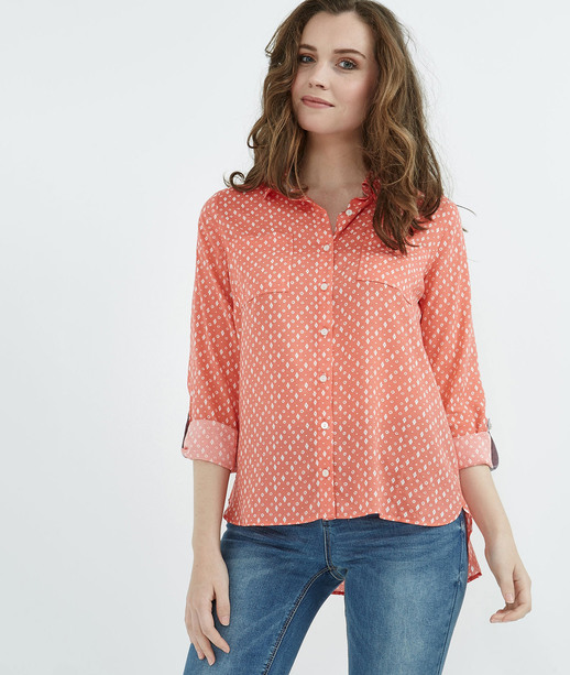 Chemisier corail imprimé IMPRIME