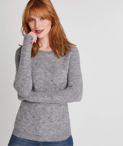 Pull fantaisie torsadé GRIS