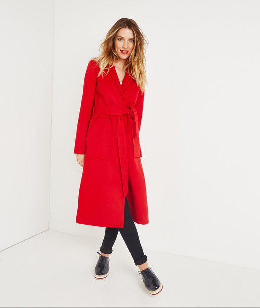 Manteau long rouge ROUGE