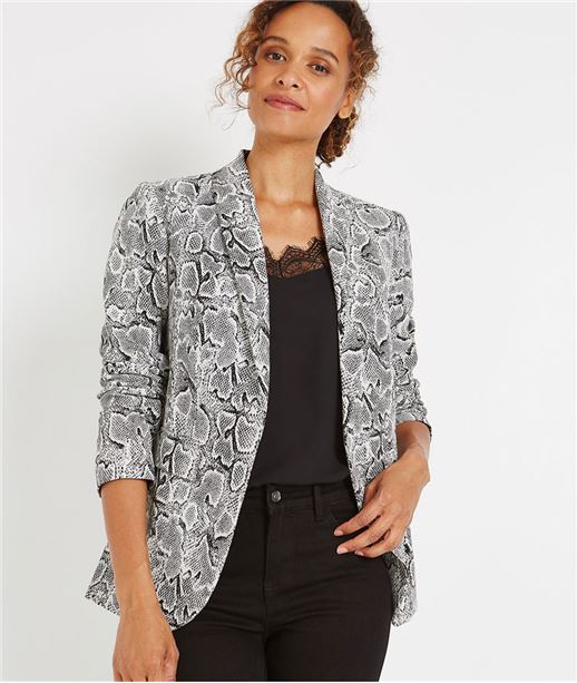 Veste de tailleur imprimé python GRIS