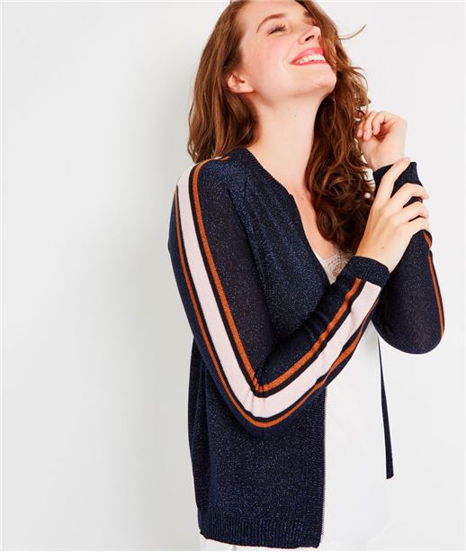 Gilet forme bomber zippé MARINE