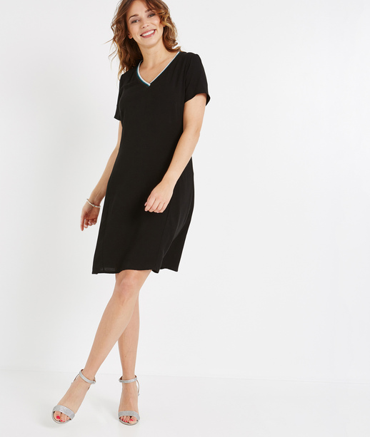 Robe unie bord cote NOIR