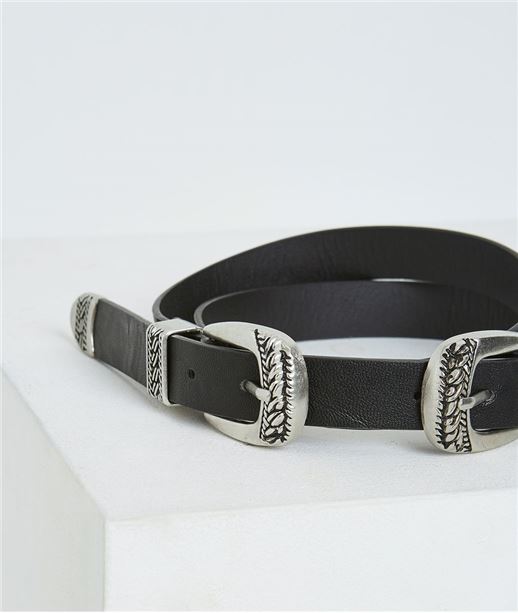 Ceinture western avec double boucle NOIR