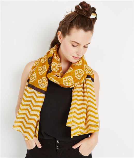 Foulard imprimé et coloré JAUNE